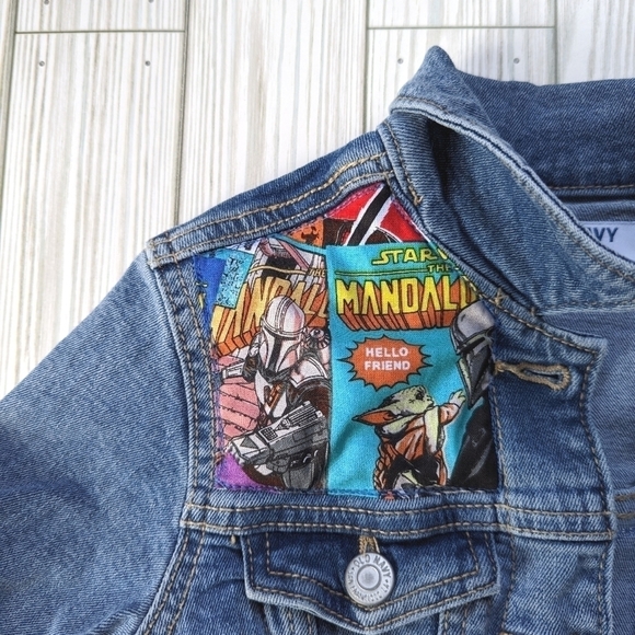 The Mando Jacket Custom Made Star Wars Denim Jacket in Blue Size XS 5T NWT - Picture 2 of 9